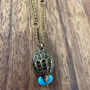 Kurt Geiger Gold and Turquoise Pendant Necklace